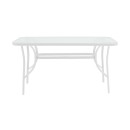 Τραπεζαρία Ensure-Calan I σετ 5τεμ pakoworld μέταλλο λευκό-καφέ textilene 120x70x70εκ