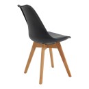 Τραπεζαρία Manka-Gaston pakoworld σετ 5τεμ σε sonoma-μαύρη απόχρωση 110x80x77εκ