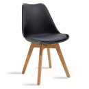 Τραπεζαρία με Καρέκλες Gaston μαύρο και Τραπέζι Prestone oak 70x70x75εκ Σετ 3τεμ