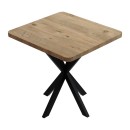 Τραπεζαρία με Καρέκλες Gaston μαύρο και Τραπέζι Prestone oak 70x70x75εκ Σετ 3τεμ