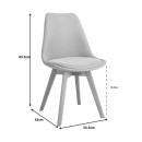 Καρέκλα Gaston pakoworld γκρι σκούρο ύφασμα και ξύλινο πόδι σε φυσική απόχρωση 48x55x83εκ