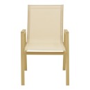 Πολυθρόνα Azelie pakoworld στοιβαζόμενη αλουμίνιο σε cappuccino- textilene σαμπανί 56x75x88εκ