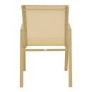 Πολυθρόνα Azelie pakoworld στοιβαζόμενη αλουμίνιο σε cappuccino- textilene σαμπανί 56x75x88εκ