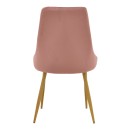 Καρέκλα Azori pakoworld σάπιο μήλο βελούδο με πόδι μετάλλου σε φυσική απόχρωση 49x55x85εκ | Συσκευασία 2 τμχ
