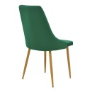 Καρέκλα Azori pakoworld κυπαρισσί βελούδο με μεταλλικό πόδι σε φυσική απόχρωση 49x55x85εκ | Συσκευασία 2 τμχ