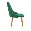 Καρέκλα Azori pakoworld κυπαρισσί βελούδο με μεταλλικό πόδι σε φυσική απόχρωση 49x55x85εκ | Συσκευασία 2 τμχ