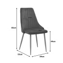 Καρέκλα Azori pakoworld κυπαρισσί βελούδο με μεταλλικό πόδι σε φυσική απόχρωση 49x55x85εκ | Συσκευασία 2 τμχ