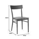 Καρέκλα Zerca pakoworld σκελετός καφέ μέταλλο με rubberwood σε φυσική απόχρωση 49x44x82εκ | Συσκευασία 2 τμχ