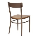 Καρέκλα Zerca pakoworld σκελετός καφέ μέταλλο με rubberwood σε φυσική απόχρωση 49x44x82εκ | Συσκευασία 2 τμχ