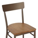 Καρέκλα Zerca pakoworld σκελετός καφέ μέταλλο με rubberwood σε φυσική απόχρωση 49x44x82εκ | Συσκευασία 2 τμχ