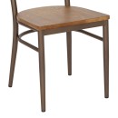 Καρέκλα Zerca pakoworld σκελετός καφέ μέταλλο με rubberwood σε φυσική απόχρωση 49x44x82εκ | Συσκευασία 2 τμχ