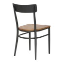 Καρέκλα Zerca pakoworld σκελετός ανθρακί μέταλλο με rubberwood σε φυσική απόχρωση 49x44x82εκ | Συσκευασία 2 τμχ