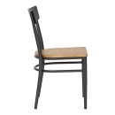 Καρέκλα Zerca pakoworld σκελετός ανθρακί μέταλλο με rubberwood σε φυσική απόχρωση 49x44x82εκ | Συσκευασία 2 τμχ