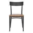Καρέκλα Zerca pakoworld σκελετός ανθρακί μέταλλο με rubberwood σε φυσική απόχρωση 49x44x82εκ | Συσκευασία 2 τμχ