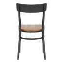 Καρέκλα Zerca pakoworld σκελετός ανθρακί μέταλλο με rubberwood σε φυσική απόχρωση 49x44x82εκ | Συσκευασία 2 τμχ