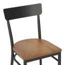 Καρέκλα Zerca pakoworld σκελετός ανθρακί μέταλλο με rubberwood σε φυσική απόχρωση 49x44x82εκ | Συσκευασία 2 τμχ