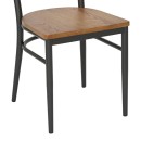 Καρέκλα Zerca pakoworld σκελετός ανθρακί μέταλλο με rubberwood σε φυσική απόχρωση 49x44x82εκ | Συσκευασία 2 τμχ
