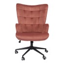 Καρέκλα γραφείου διευθυντή Lobima pakoworld περιστρεφόμενη σάπιο μήλο βελούδο 68x71x105-112εκ