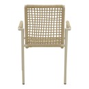 Πολυθρόνα Esence pakoworld στοιβαζόμενη αλουμίνιο cappuccino με pe σχοινί σε μπεζ απόχρωση 56x61,5x87,5εκ