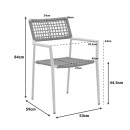 Πολυθρόνα Castal pakoworld στοιβαζόμενη μέταλλο σε λευκή -pe σχοινί σε φυσική απόχρωση 53x59x84εκ