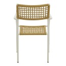 Πολυθρόνα Castal pakoworld στοιβαζόμενη μέταλλο σε λευκή -pe σχοινί σε φυσική απόχρωση 53x59x84εκ