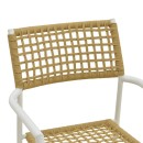 Πολυθρόνα Castal pakoworld στοιβαζόμενη μέταλλο σε λευκή -pe σχοινί σε φυσική απόχρωση 53x59x84εκ