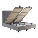 Κρεβάτι διπλό Punto pakoworld με αποθηκευτικό χώρο γκρι βελούδο 160x200εκ