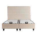 Κρεβάτι διπλό Linteda pakoworld με αποθηκευτικό χώρο κρεμ βελούδο 160x200εκ