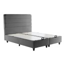 Κρεβάτι διπλό Linteda pakoworld με αποθηκευτικό χώρο ανθρακί βελούδο 160x200εκ