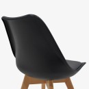 Καρέκλα Gaston pakoworld PP-PU μαύρο-φυσικό πόδι 43x51x75 εκ