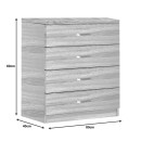 Συρταριέρα Killian pakoworld με 4 συρτάρια sonoma 80x40x80εκ