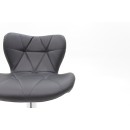 Σκαμπό μπαρ Coozy pakoworld pu σε μαύρο χρώμα σκελετός χρωμίου | Συσκευασία 2 τμχ