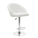 Σκαμπό μπαρ Balina pakoworld πτυσσόμενο λευκό pu-μέταλλο χρωμίου 52x53x109εκ | Συσκευασία 2 τμχ