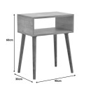 Κομοδίνο Hank pakoworld σε φυσική απόχρωση 45x30x60εκ