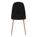 Καρέκλα Bella pakoworld μαύρο ύφασμα με πόδι μέταλλο σε φυσική απόχρωση 43.5x52x89εκ | Συσκευασία 4 τμχ