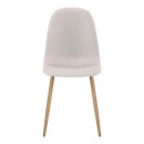 Καρέκλα Bella pakoworld ανοιχτό γκρι ύφασμα με πόδι μέταλλο σε φυσική απόχρωση 43.5x52x89εκ | Συσκευασία 4 τμχ