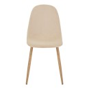 Καρέκλα Bella pakoworld μπεζ βελούδο με πόδι μέταλλο σε φυσική απόχρωση 43.5x52x89εκ | Συσκευασία 4 τμχ