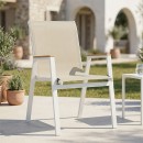 Πολυθρόνα Azelie pakoworld αλουμινίου σε απόχρωση textilene μπεζ και πόδι λευκό 56x75x88εκ