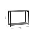 Επιτραπέζια ραφιέρα Lerf pakoworld oak μελαμίνης-μαύρο μέταλλο 48x17x40εκ