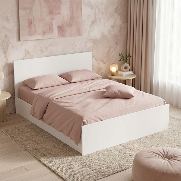 Κρεβάτι διπλό Toscana pakoworld σε λευκή απόχρωση 160x200εκ