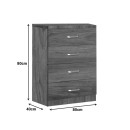 Συρταριέρα Killian pakoworld με 4 συρτάρια καρυδί 80x40x80εκ