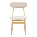 Καρέκλα Gaborn pakoworld σε φυσικό-μπεζ απόχρωση 47x47x81,5εκ | Συσκευασία 2 τμχ