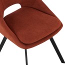 Καρέκλα Initiate pakoworld terracotta ύφασμα-πόδι μαύρο μέταλλο 48x57x85εκ | Συσκευασία 2 τμχ