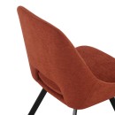 Καρέκλα Initiate pakoworld terracotta ύφασμα-πόδι μαύρο μέταλλο 48x57x85εκ | Συσκευασία 2 τμχ