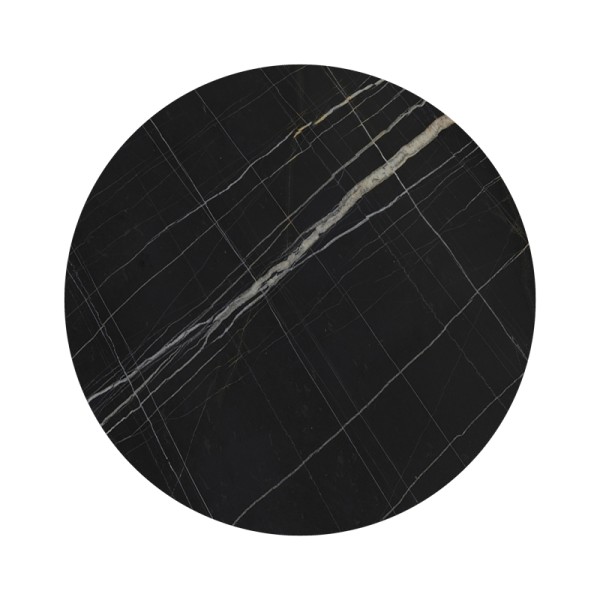 Επιφάνεια τραπεζιού Relian pakoworld HPL μαύρο όψη μαρμάρου Φ60εκ πάχους 12mm