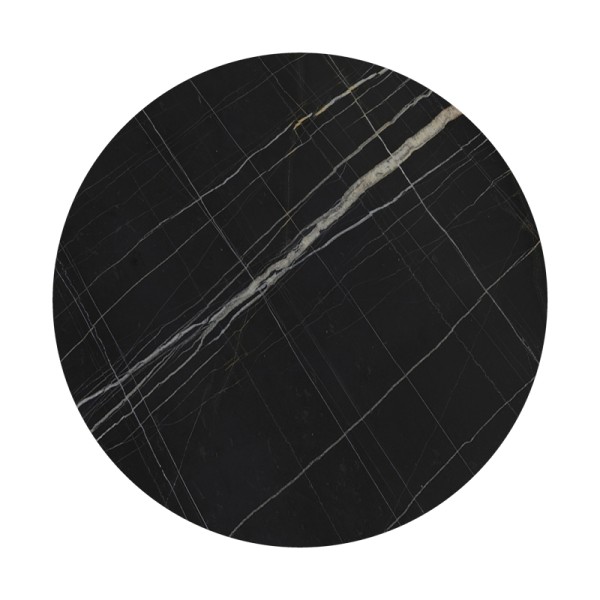 Επιφάνεια τραπεζιού Relian pakoworld HPL μαύρο όψη μαρμάρου Φ69εκ πάχους 12mm