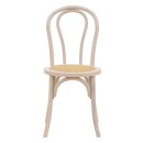 Καρέκλα στοιβαζόμενη Βιέννης Azhel pakoworld white wash ξύλο οξιάς-έδρα φυσικό rattan 41x50x89εκ