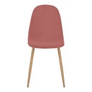 Καρέκλα Bella pakoworld σάπιο μήλο βελούδο με μεταλλικό πόδι σε φυσική απόχρωση 43.5x52x89εκ | Συσκευασία 4 τμχ