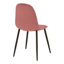 Καρέκλα Bella pakoworld σάπιο μήλο βελούδο με μεταλλικό μαύρο πόδι 43.5x52x89εκ | Συσκευασία 4 τμχ