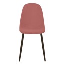 Καρέκλα Bella pakoworld σάπιο μήλο βελούδο με μεταλλικό μαύρο πόδι 43.5x52x89εκ | Συσκευασία 4 τμχ